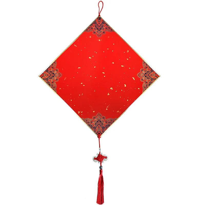 

Batik Half Ripe Rice Paper Hard Card Paper Handwritten Painted Spring Festival Couplets Red Paper Fu Character Couplet Paper