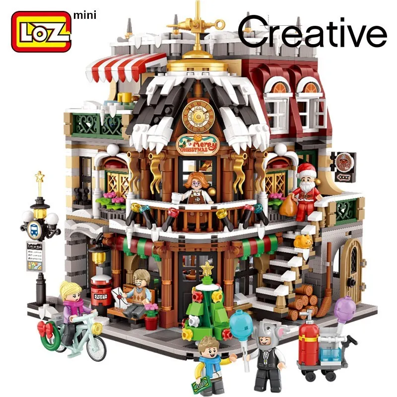 LOZ Christmas Cafe Building Blocks Assembled Toys Puzzle Boys and Girls Christmas Gifts High Difficulty and Huge Type