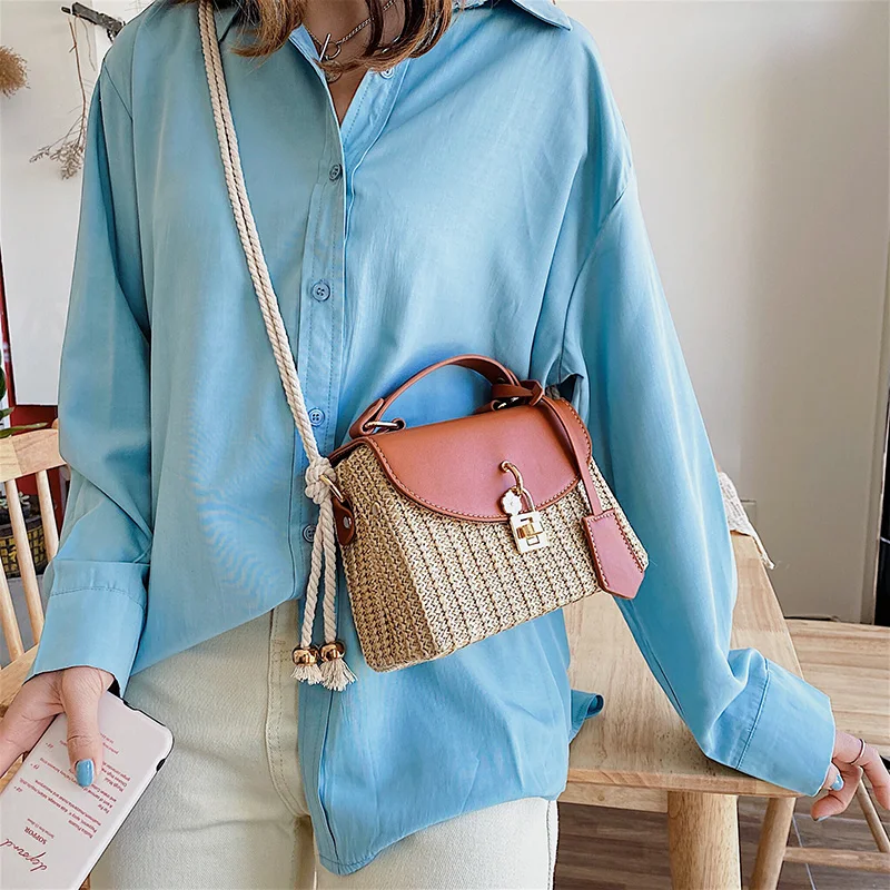 New Summer Straw Beach Weave Bag Women Crossbody Bags 2022 Fashion Handbag Ladies Messenger Bag Evening Clutches Female Purse