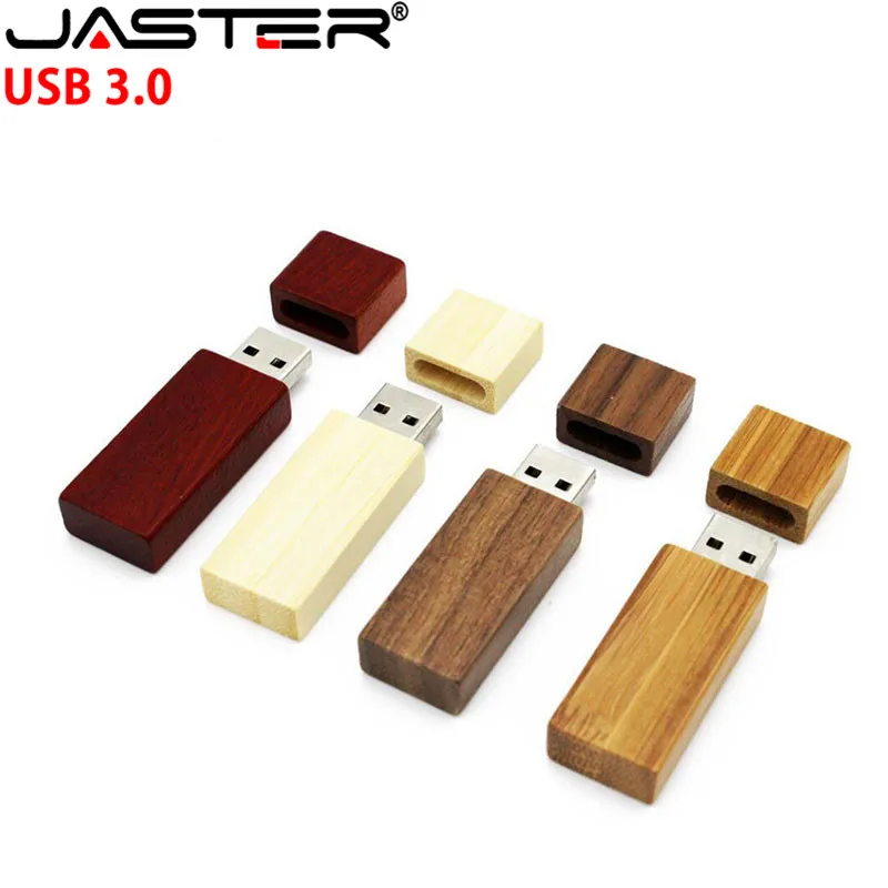 JASTER-memoria USB 3,0 de madera, pendrive de 4GB, 16GB, 32GB y 64GB, disco U, regalo de boda, logotipo personalizado gratis