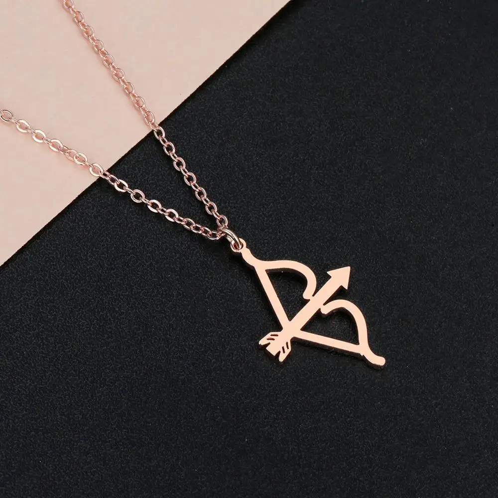 Chandler Stainless Bow and Arrow  Necklace For Women Lovers Best Gifts Archery Archer Love Gelectrocardiogram Romantic Colier