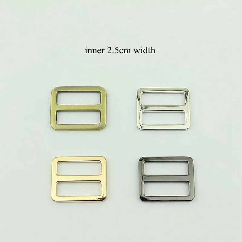 

30pc 25mm Bag Strap Webbing Adjust Flat Buckles Metal Tri-Gilde Hook Clasp DIY Clothes Belt Ring Slider Bags Accessories