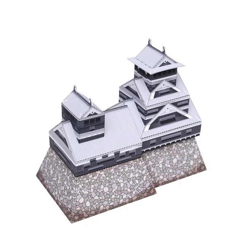 Japonês amoto castelo dobrável mini papel 3d, modelo japonês estampa de castelo para artesanato diy brinquedos para crianças e adultos