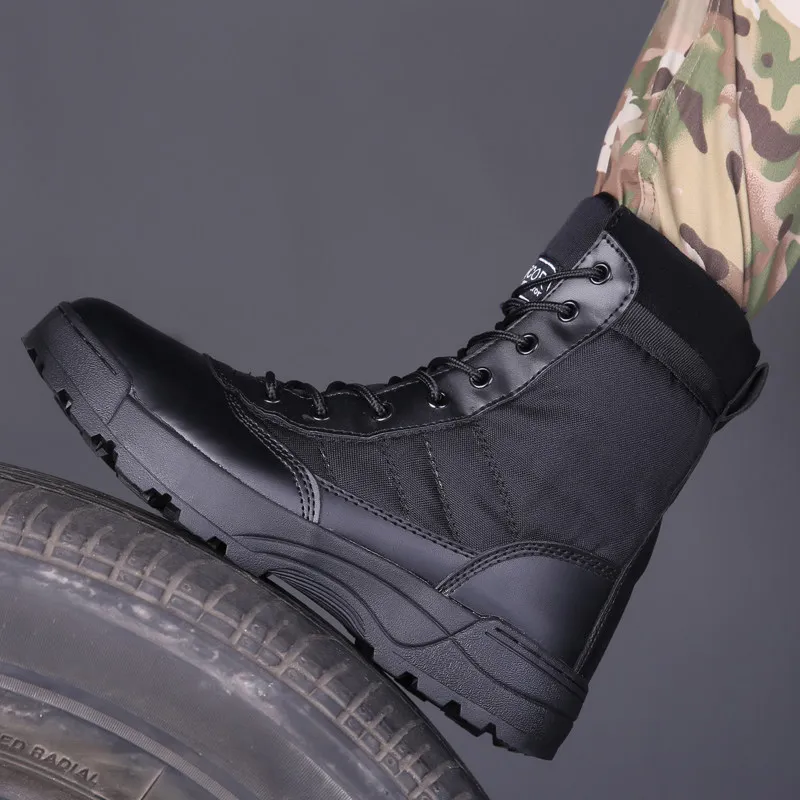 Eu 36-46 Spring Ultralight 07 Tactical Military Combat Boots Outdoor Camping Trekking Hiking Shoes High Tube Anti-wear Sneakers