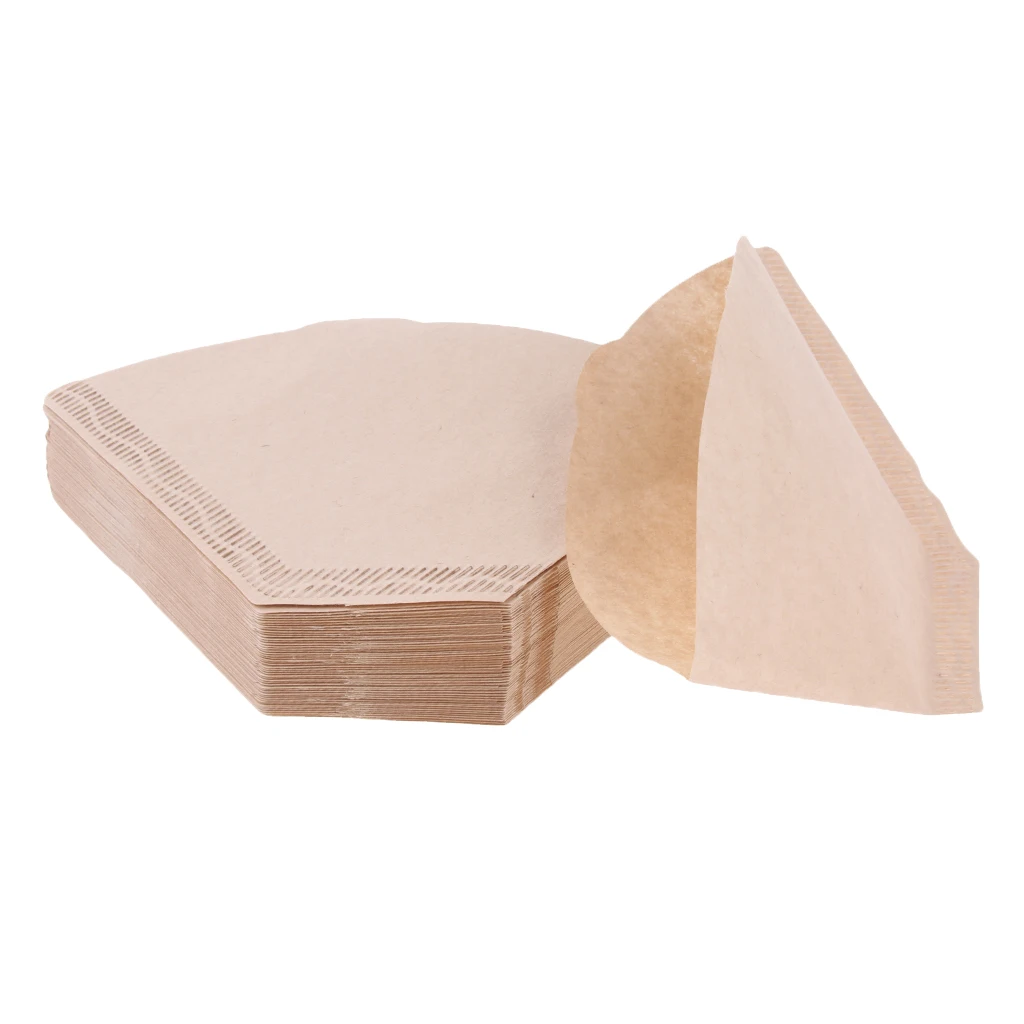 100 Pcs Coffee Filter Paper No. 4 for 2-4 Cups Coffee Maker Unbleached Brown