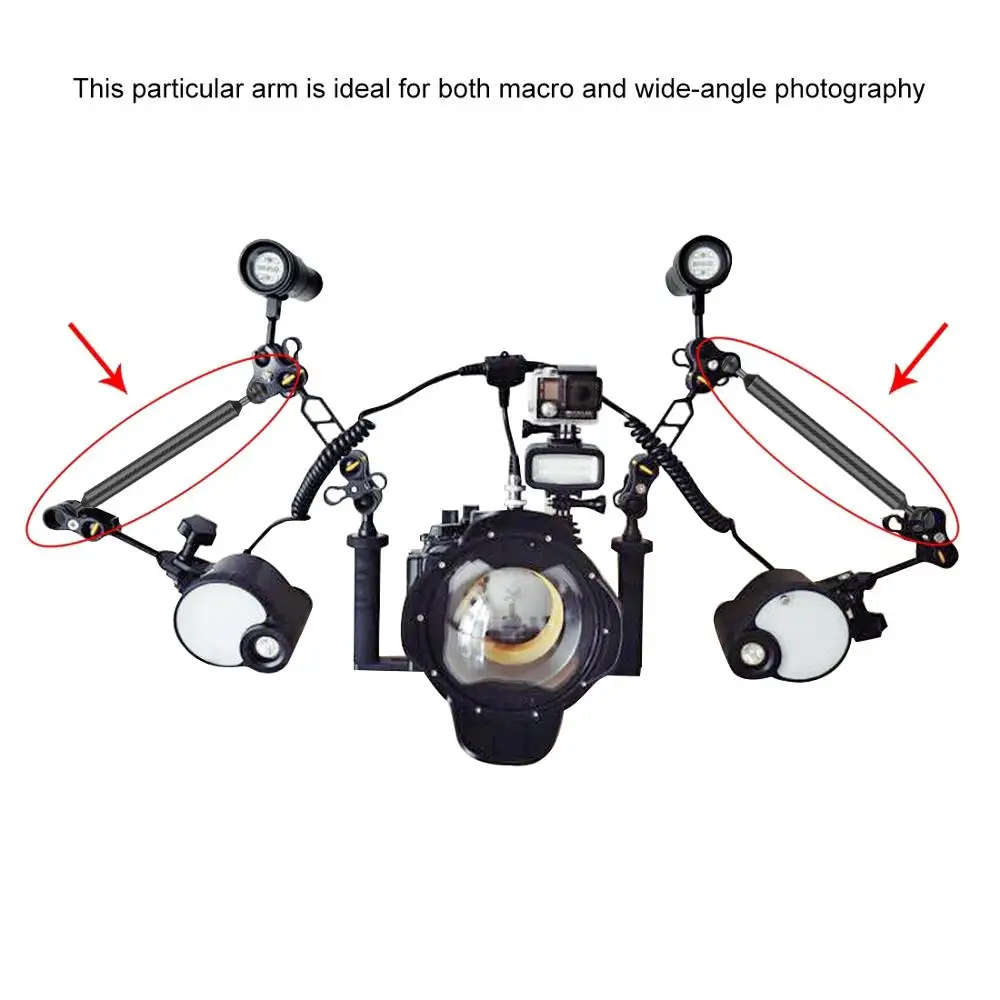 PULUZ Carbon Fiber Float Buoyancy Aquatic Arm Dual Balls Floating Arm Diving Camera Underwater Diving Tray For Gopro/Smartphone