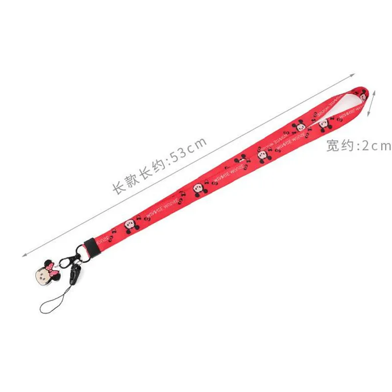 Disney Mickey Minnie Mouse Mobile Phone Lanyards Straps Sling Disney U Disk Camera ID Card Holders Key DIY Hang Accessories