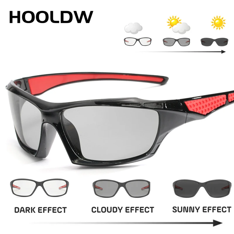 

HOOLDW New Photochromic Sunglasses Men Polarized Driving Goggle Sun Glasses Male Chameleon Glasses Change Color Glasses Eyewear