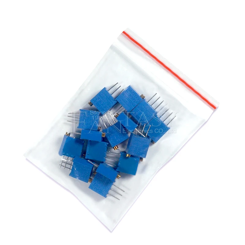 15valuesX1pcs = 15 Pcs 100ohm-2Mohm 0.5 W 3296 3296 W Variable Resistor Multiturn Pemangkas Disesuaikan Presisi Potensiometer Kit