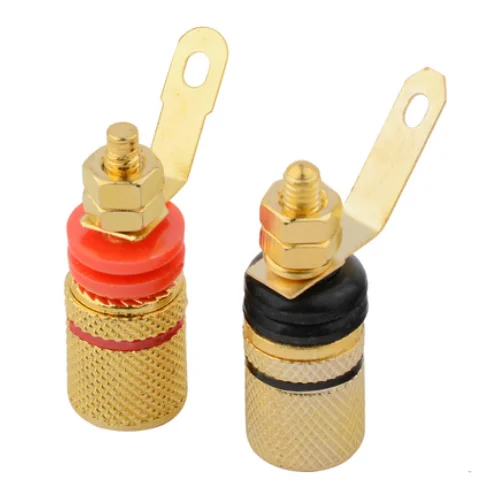 

5Pcs Gold Plated Amplifier Speaker Terminal Binding Post Banana Socket Connector Suitable for 4mm banana plug