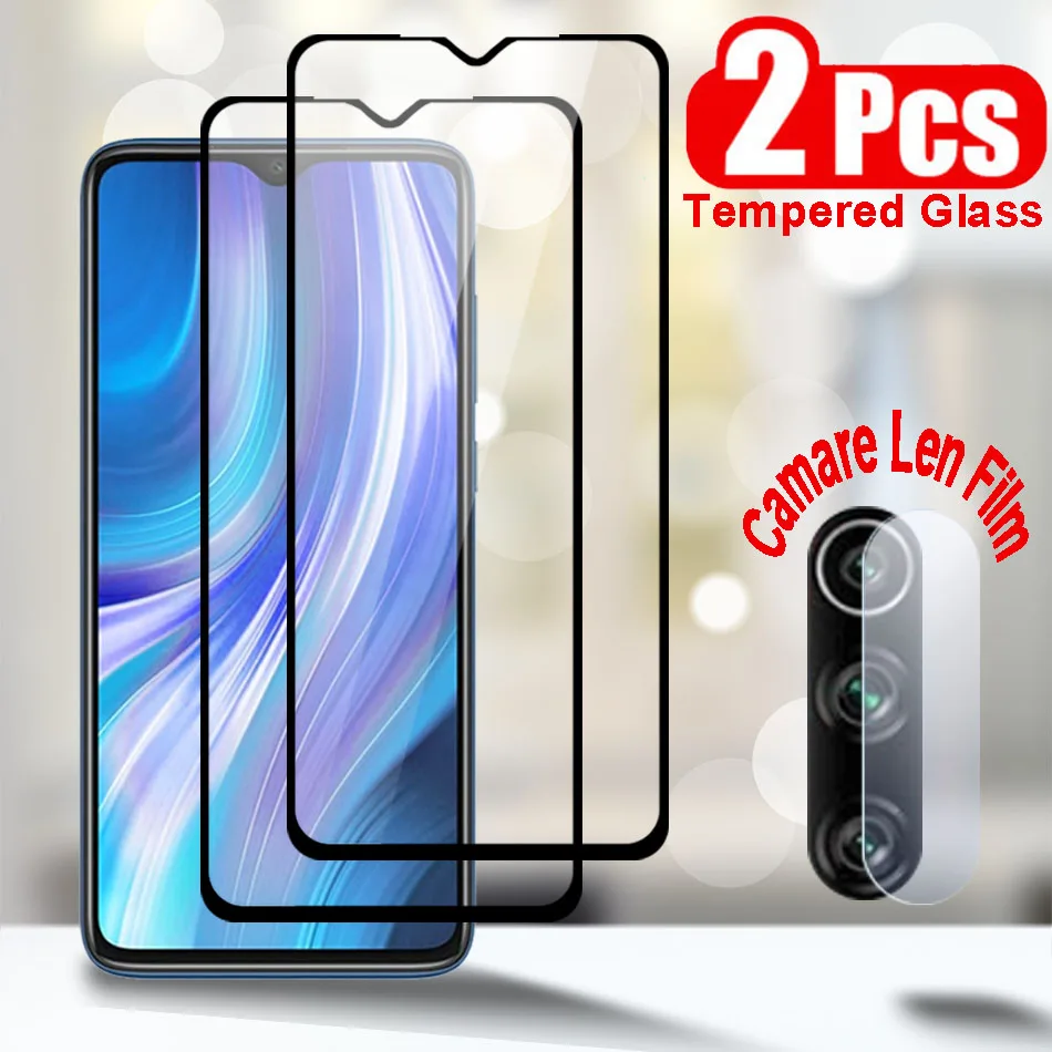 Tempered Glass For Xiaomi Redmi Note 8 2021 Full Screen Protector For Redmi 8A Note8 Glass + Camera Lens Soft Protective Film