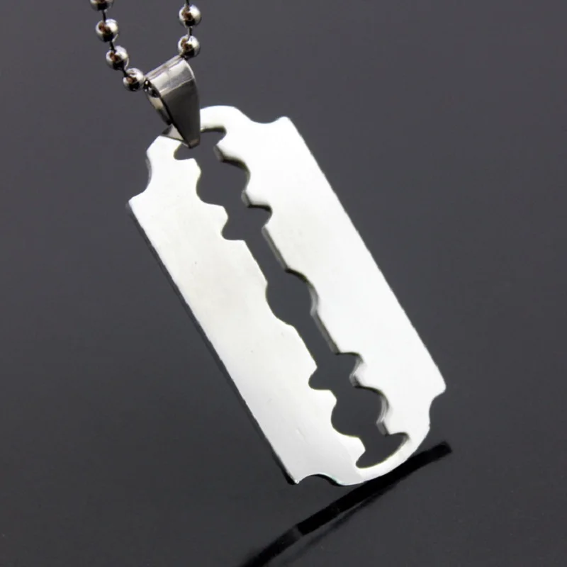 European And American Popular Accessories Simple And Versatile Blade Pendant Necklace Razor Blade Shaver Personalized Punk