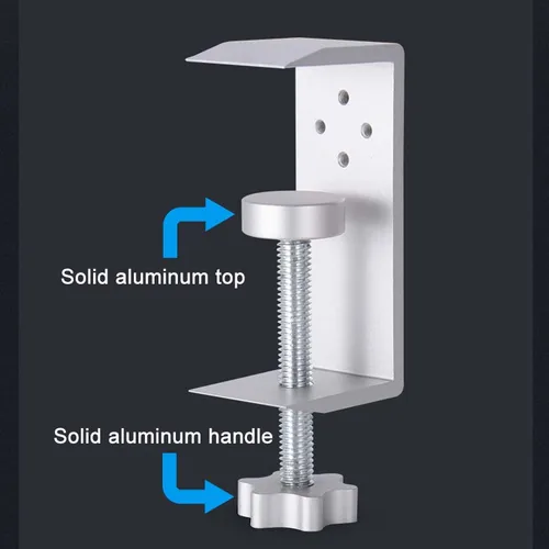 Imagen 2 del producto JINSERTA-soporte de madera para auriculares, Clip de bloqueo de escritorio de aleación de aluminio, soporte para auriculares, colgador de exhibición de auriculares de fácil instalación