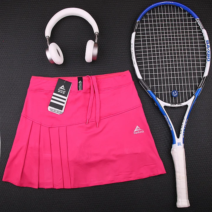 Woman Tennis Skorts , Girls Tennis Skirts with Safety shorts , Quick Dry Female Badminton Skirt Pocket , Women Sport Skirt Short