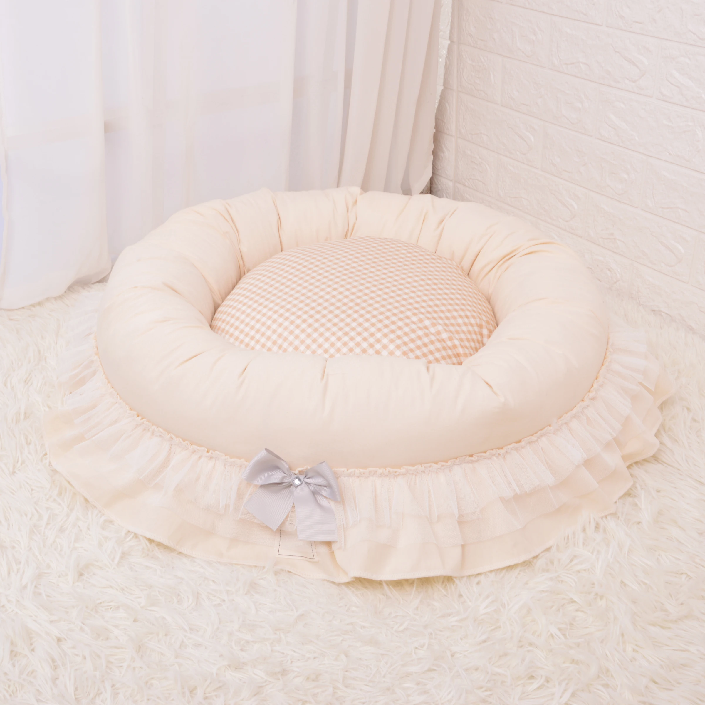 Round Pet Bed Teddy'S Comfortable Nest Korean-Style Pet Sofa Bed