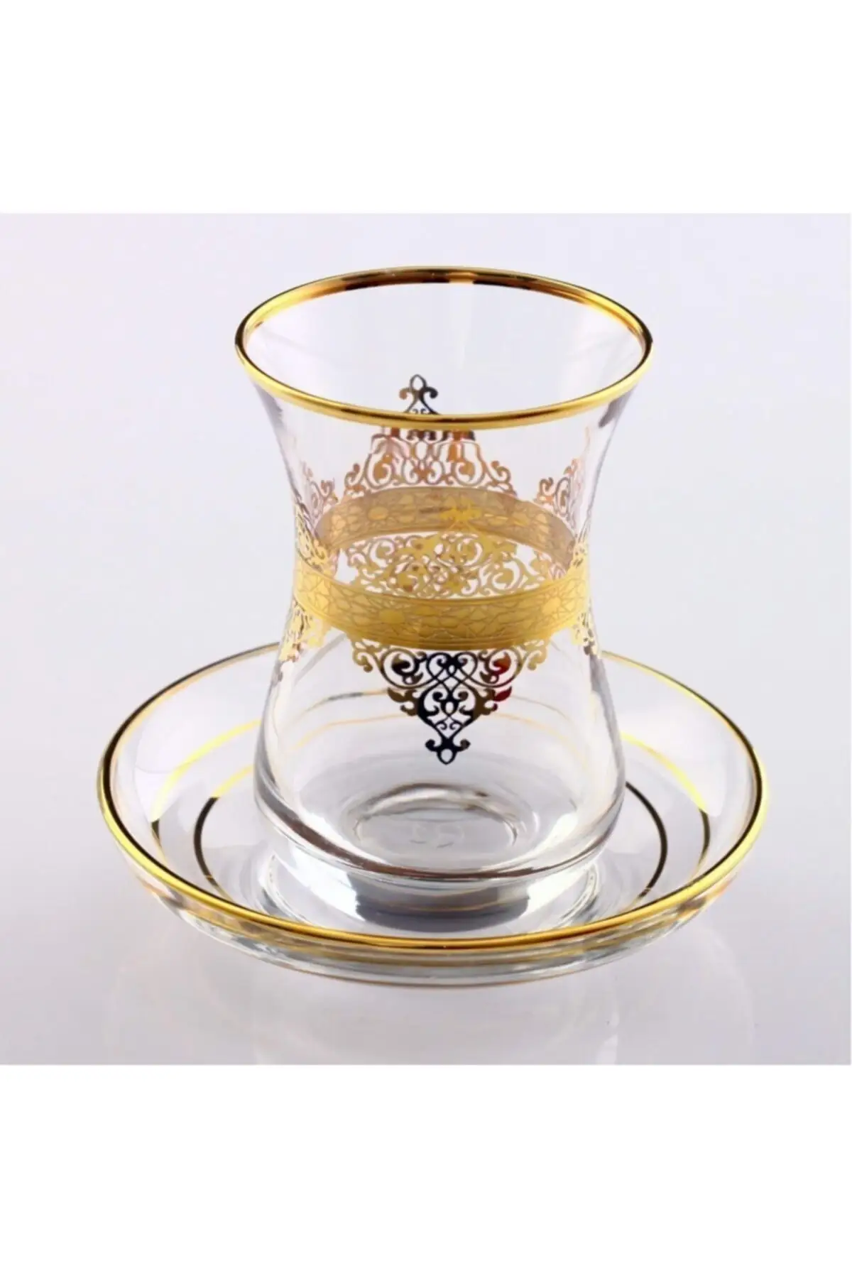 

Uras Decorated Tea Cup Pad, 6 Personality-Nida Gold Turkish Tea Cup Glass Cup