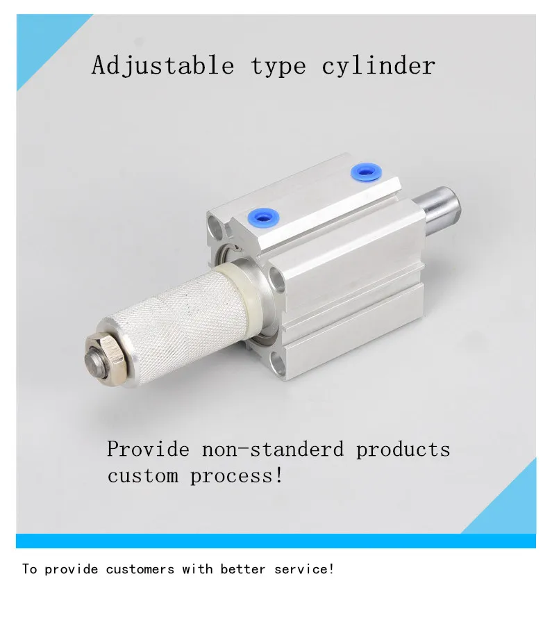 Air Cylinder Adjustbal Thin cylinder SDAJ Broe 16 20 25 32 40 50 63 80 Stroke 5mm 10mm 15mm 20mm Adjustable strokeSDAJ