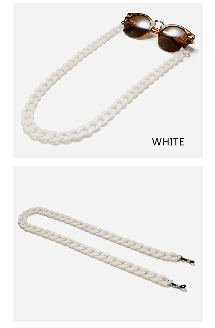 Mode Acryl Brillen Ketten Sonnenbrillen Schnur Anti-Rutsch-Sonnenbrille bänder hängen Ketten am Hals Brillen zubehör – Detail 22