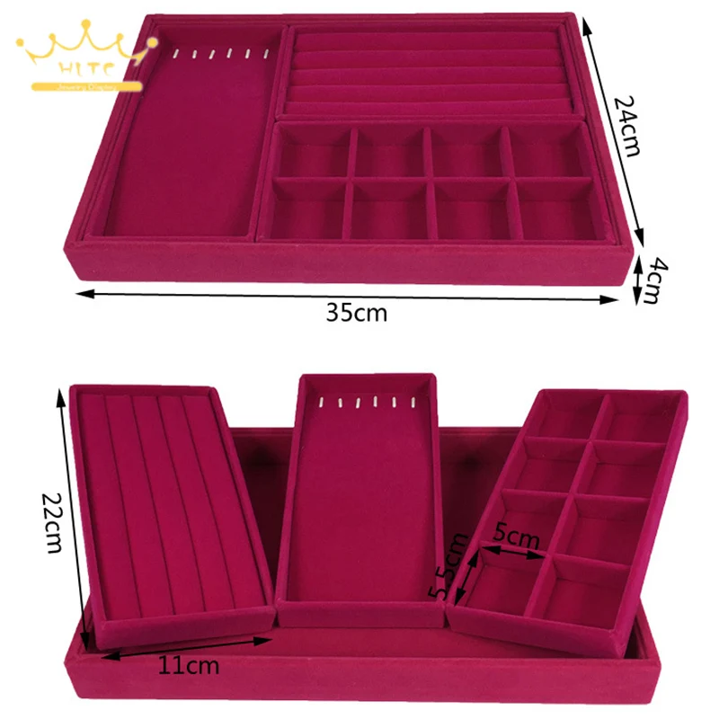 

Rosy Jewelry Display Tray Necklace Storage Case Ring Showing Container Jewellery Holder Drawer Organizer