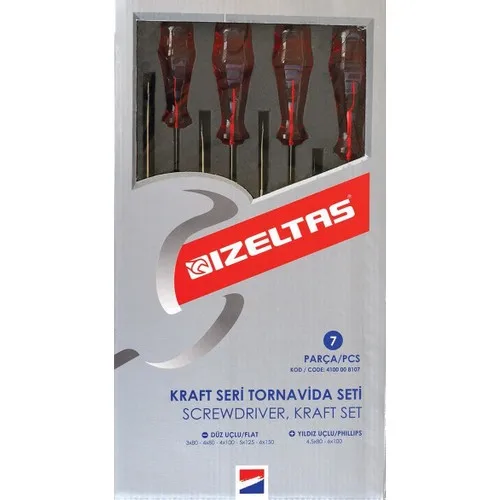 Izeltaş Kraft Series Star-Slotted Screwdriver Set 7 Piece