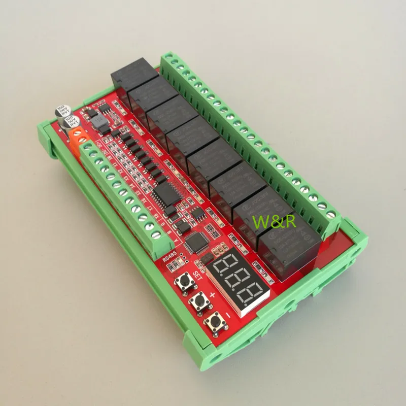 

Modbus RTU 8-way Serial Port RS485 Relay Module Optocoupler Isolation 8 into 8 Output