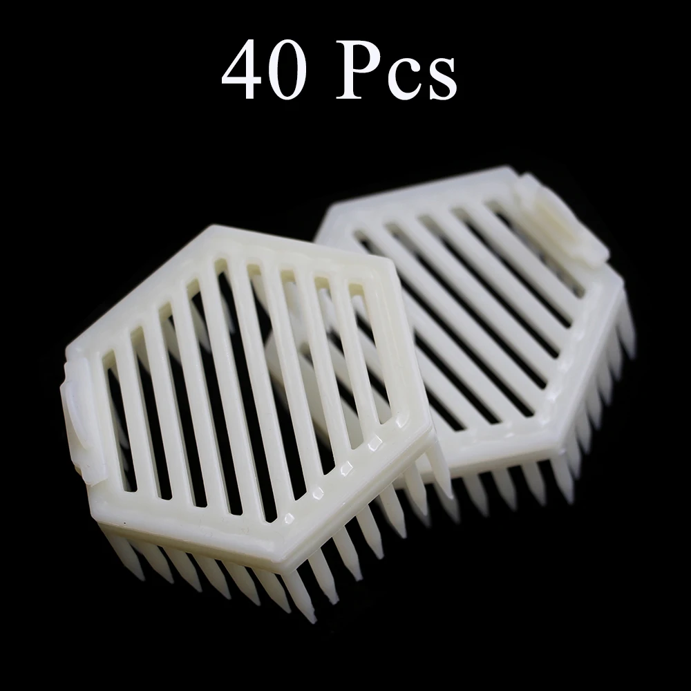 

40PCS Beekeeping Virgin Bee Cage Professtional Intruduction Swarm Plastic Needle Type Queen Rearing Apiculture Tools Supplies