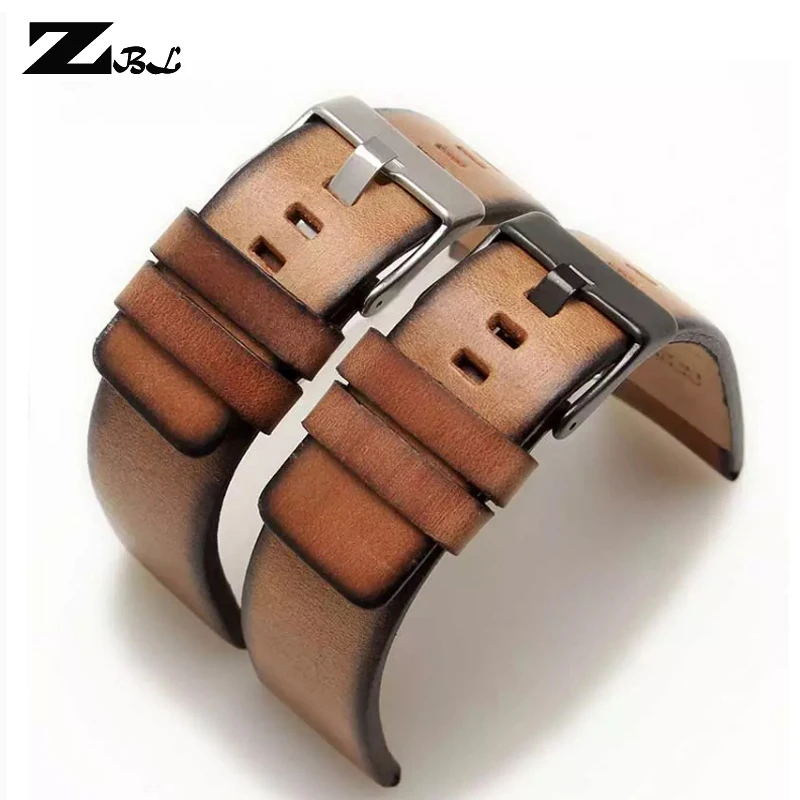 Genuine Leather bracelet for diesel DZ4343 watch strap Brown watchband 22 24 26mm Wrist watch band Retro wristwatches band