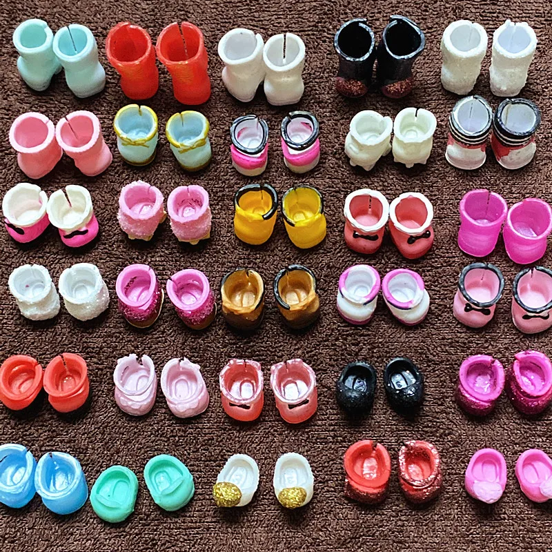 Random 10 Pairs/lot Original Mini Shoes Boots For LOLs 8cm Big Sister Dolls Doll Sandals Shoes Kids Gift Collection Playing Toy