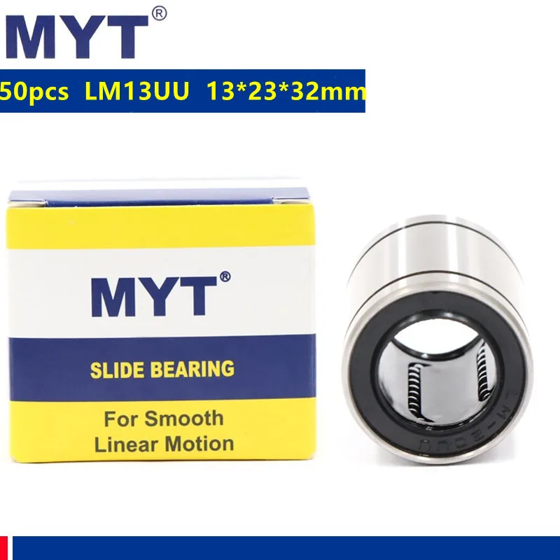 

50pcs MYT high precision LM13UU 13*23*32 mm Linear Bushing CNC Linear Bearing LM13 for 13mm Rods Linear Rail shaft parts