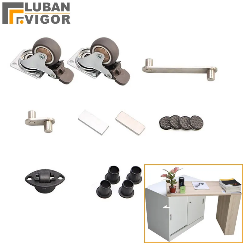 Multifunctional furniture folding rotating table  hardware for Stowable Folding desk save space Furniture dining table hardware