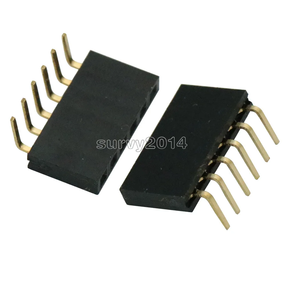 10Pcs 1x6Pin 2.54Mm Pitch Header มุมขวาเดี่ยวแถว Socket Connector