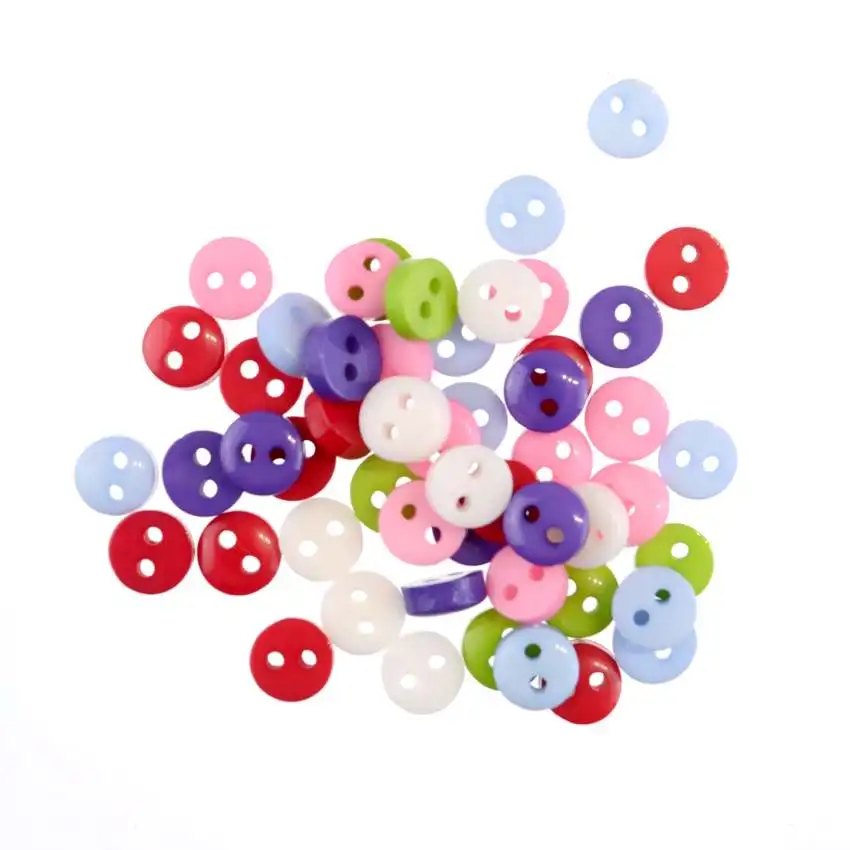 50/100PCS Garment Accessories 6/9/11/15/18/20/23mm Round Plastic Button 2 holes Craft Sewing Children\'s Garment Sewing Notions
