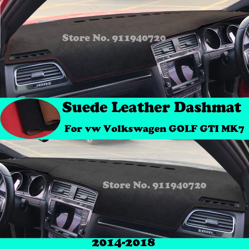 

For Volkswagen VW golf mk7 7.5 GTI R 2013 2014 2015 2019 Suede Leather Dashmat Dashboard Cover Pad Dash Mat Car-styling Carpet