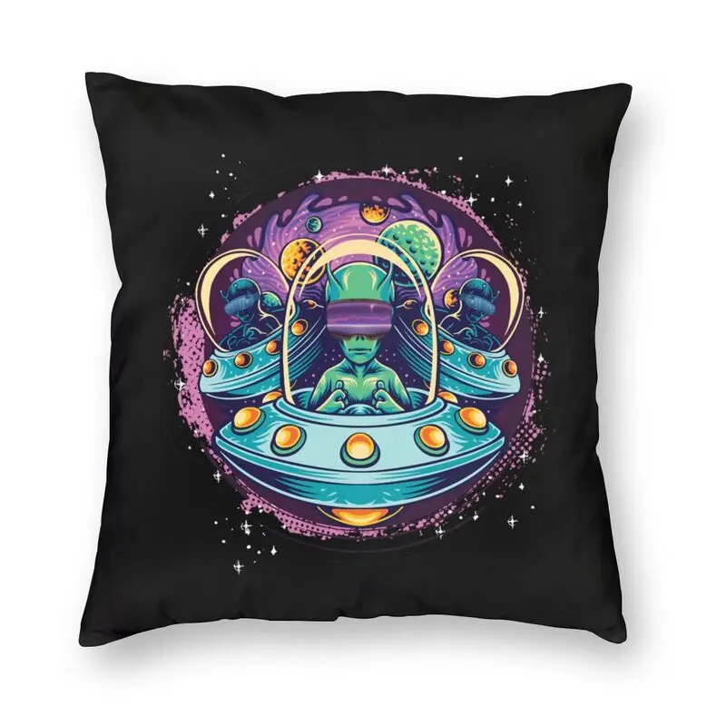 Game Controller Cushion Cover UFO VR Gamer Virtual Reality Geek Players Square Floor Pillow Case Sofa Pillowcase Home Decorative