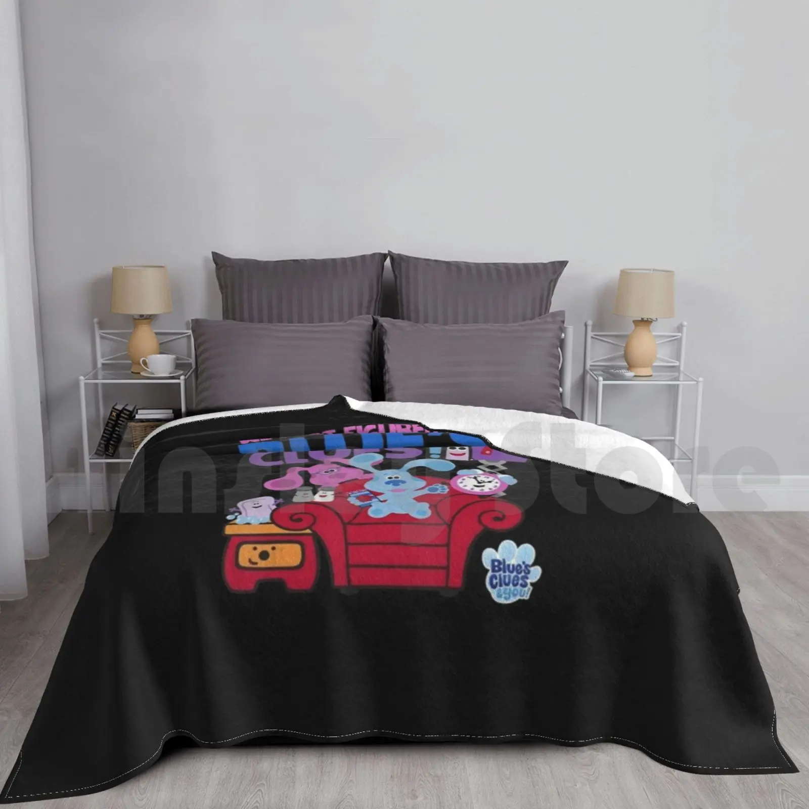 Blue's Clues & You Group Shot Just Figured Out Blue's Clues Blanket Fashion Custom Officially