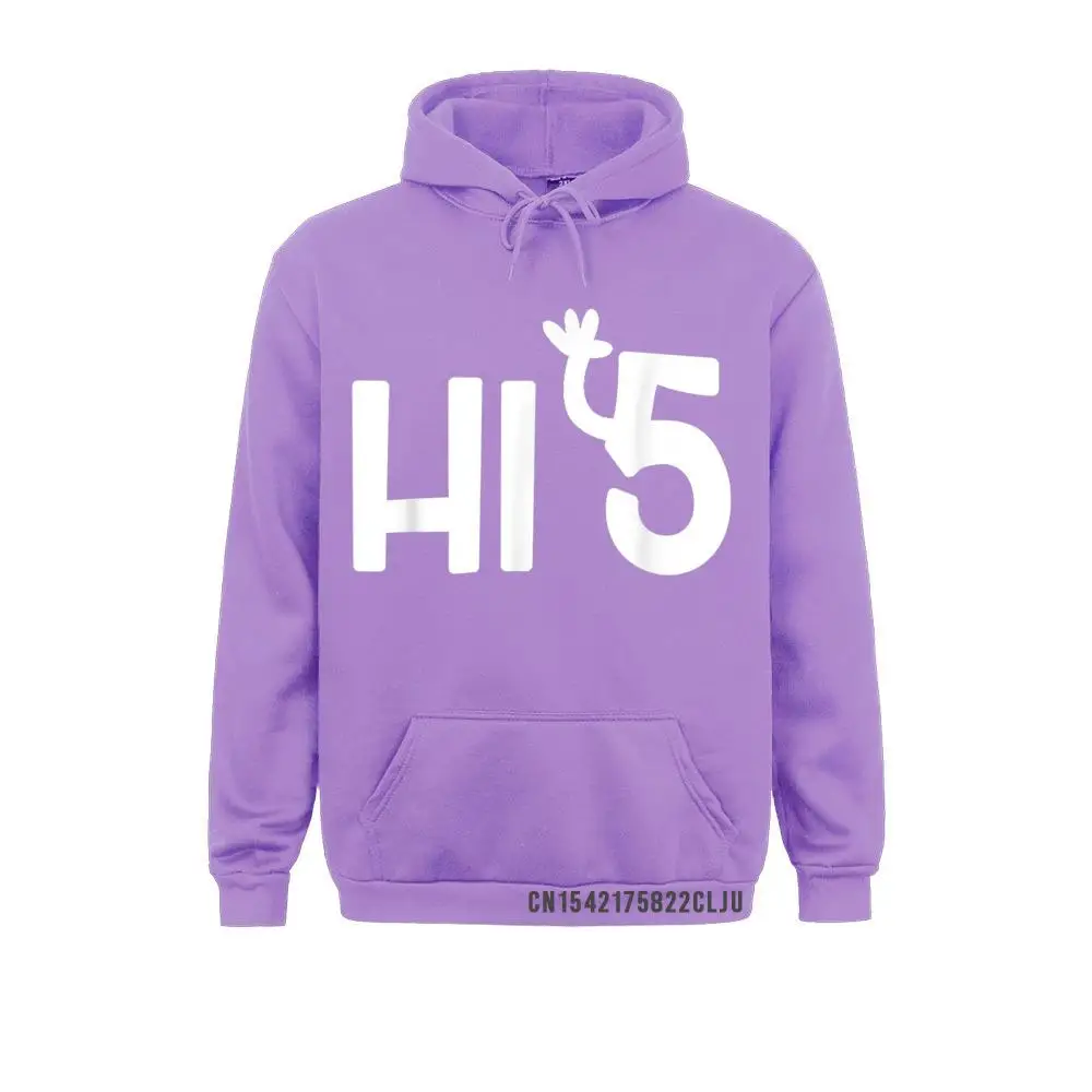 Funny Hi 5 (High Five) Pun T-Shirt. Sarcastic Joke Anime Long Sleeve Hoodies Winter Men Sweatshirts Group Hoods Funny