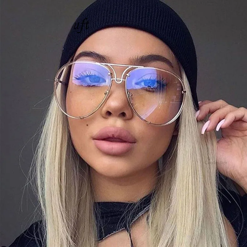 2025 New Fashion Pilot Sunglasses Women Oversized Luxury Sun Glasses For Female Cool Mirror Vintage Lady Gradient Shades UV400