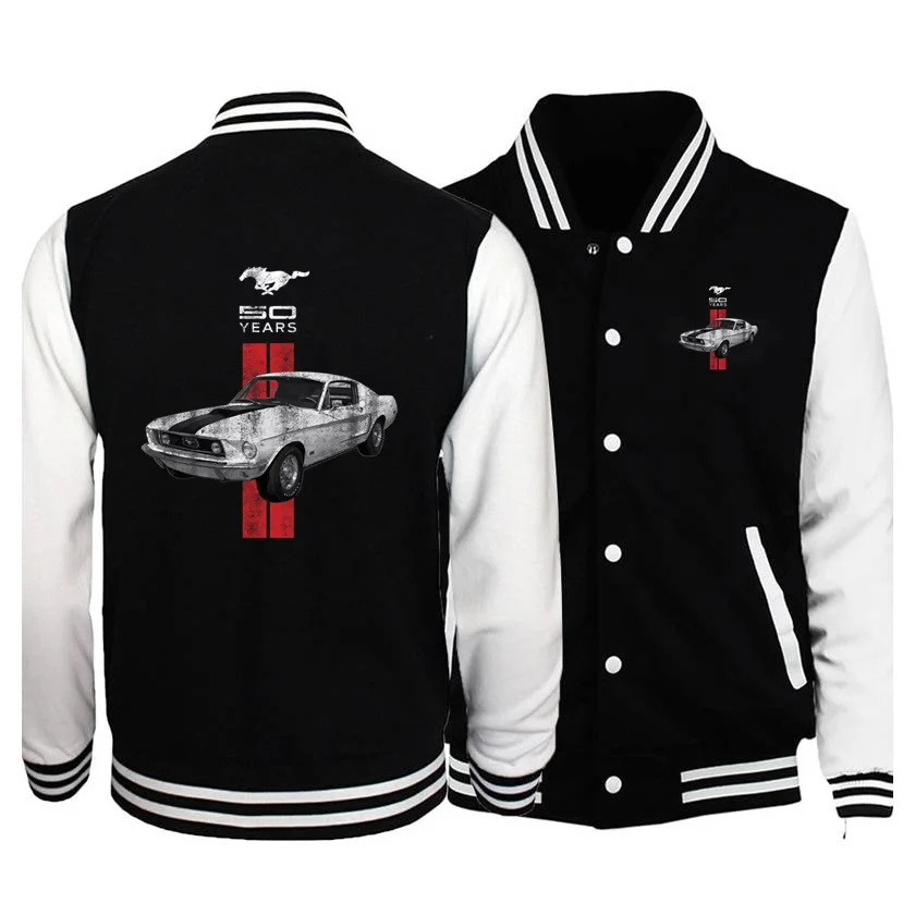 HipHop Youth Stand Collar Streetwear uomo giacche da Baseball escursionismo arrampicata spedizione cappotti Ford 50 anni Mustang felpe per auto