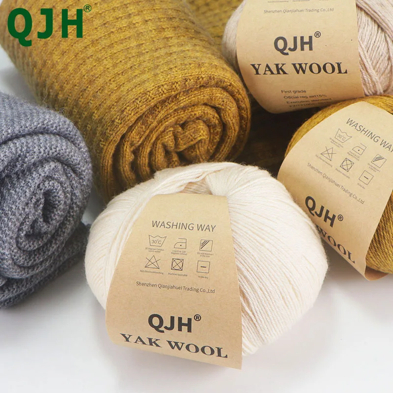 Undyed Natural  Organic Mongolian Yak Wool Yarn For Hand knitting Crochet DIY Soft For Fashion Garments Baby Clothes