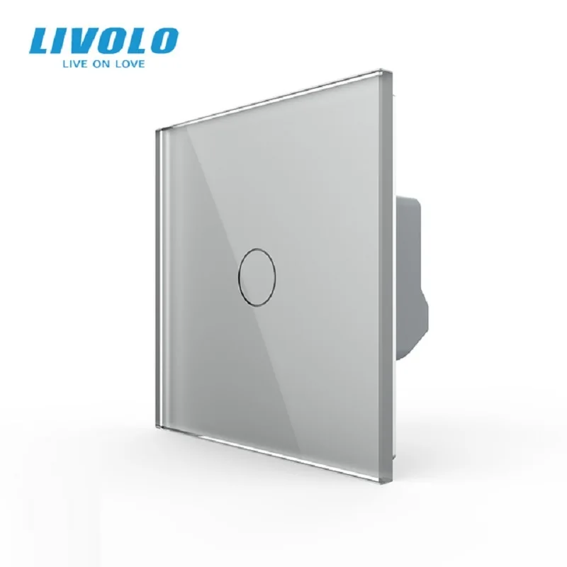 Livolo EU Standard Wall Switch, Luxury White Crystal Glass ,Touch Switch, Normal 1 Gang 1 Way Switch, VL-C701-11/12/13/15