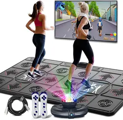 Dance Mat Jogo para TV e PC, Motion Sensing, Duplo Usuário, com dois controladores de alça sem fio, massagem antiderrapante, Yoga Pads