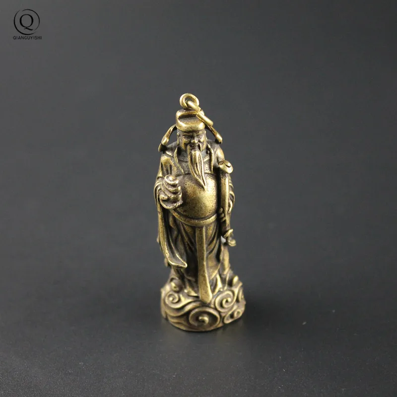 Brass Chinese Golds of Wealth Figures Key Chain Home Ornament Buddha Model Cartoon Tree Man Keychain Car Hanging Decor