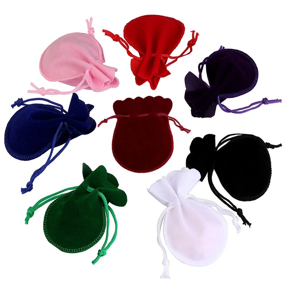 10pcs/lot 25pcs/lot Velvet Gifts Bag Drawstring Nylon Rope Soft Jewelry Packaging Wedding Christmas Candy Jewelry Pouches