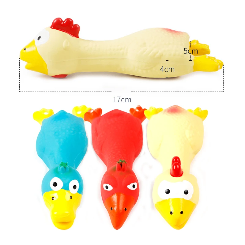 Natural Rubber Dog Toy Chicken Pet Latex Vocal Screaming Toys Cat Bite Vocal Bird Squeak Chew Duck Puppy Chew Toy Tooth Cleaning