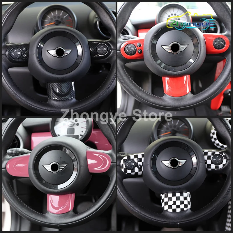 Car Steering Wheel Panel Decorative Cover For MINI ONE Cooper S JCW R55 R56 R57 R58 R59 R60 R61 Countryman Interior Accessories