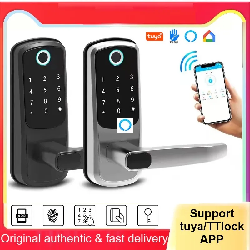 

For Family Apartment TUYA Exterior Puerta Casa Alexa Smart Life Google Home Corrediza Wifi Ttlock App Keyless Entry Fingerprint