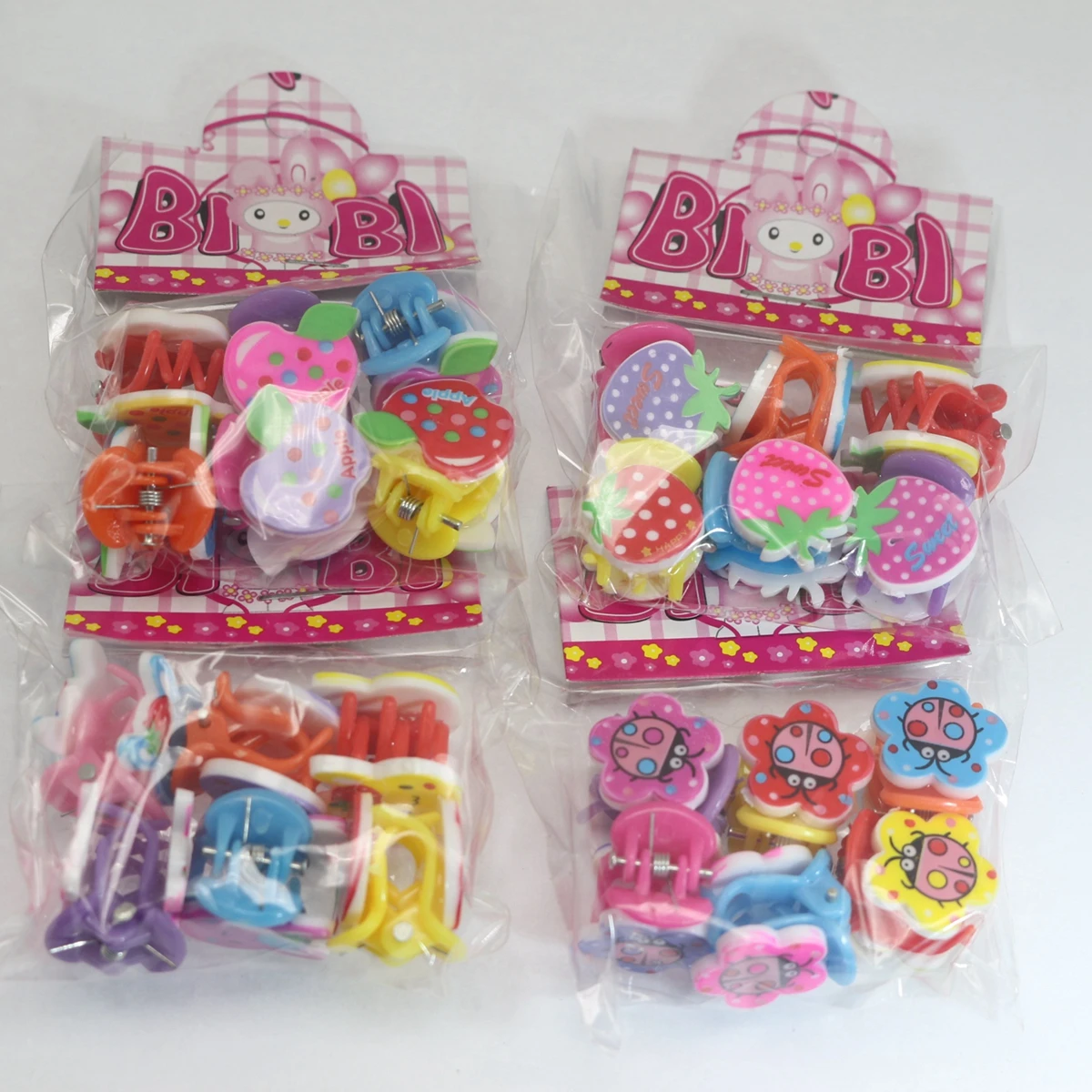 24 Assorted Cute Plastic Mini Cartoon Hair Claw Clamps Small Hair Clips