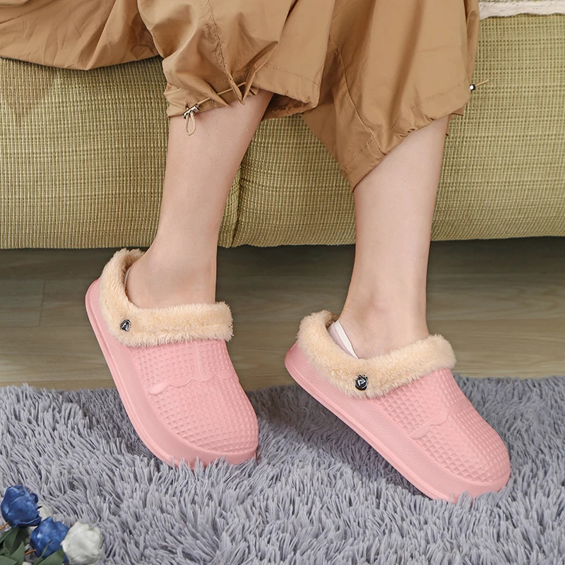 Ltolo Women ladies Men Adult Mules Warm Clogs Sandals Winter Slippers Indoor Shoes For Lady Man EUR37 38 39 40 41 42 43 44