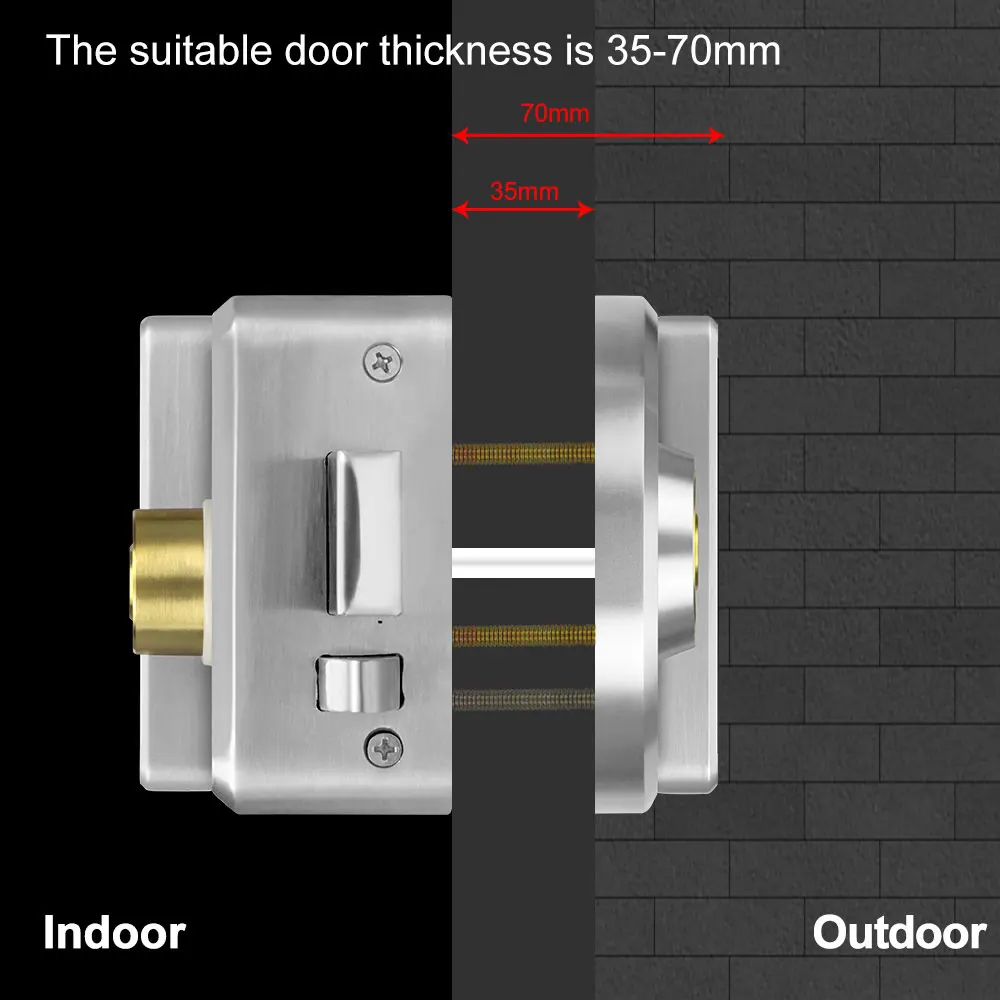 YiToo Wifi Fingerprint Door Lock Stainless Steel IP65 Outdoor Waterproof Lock Tuya Remote Control RFID Cards Unlock USB Battery