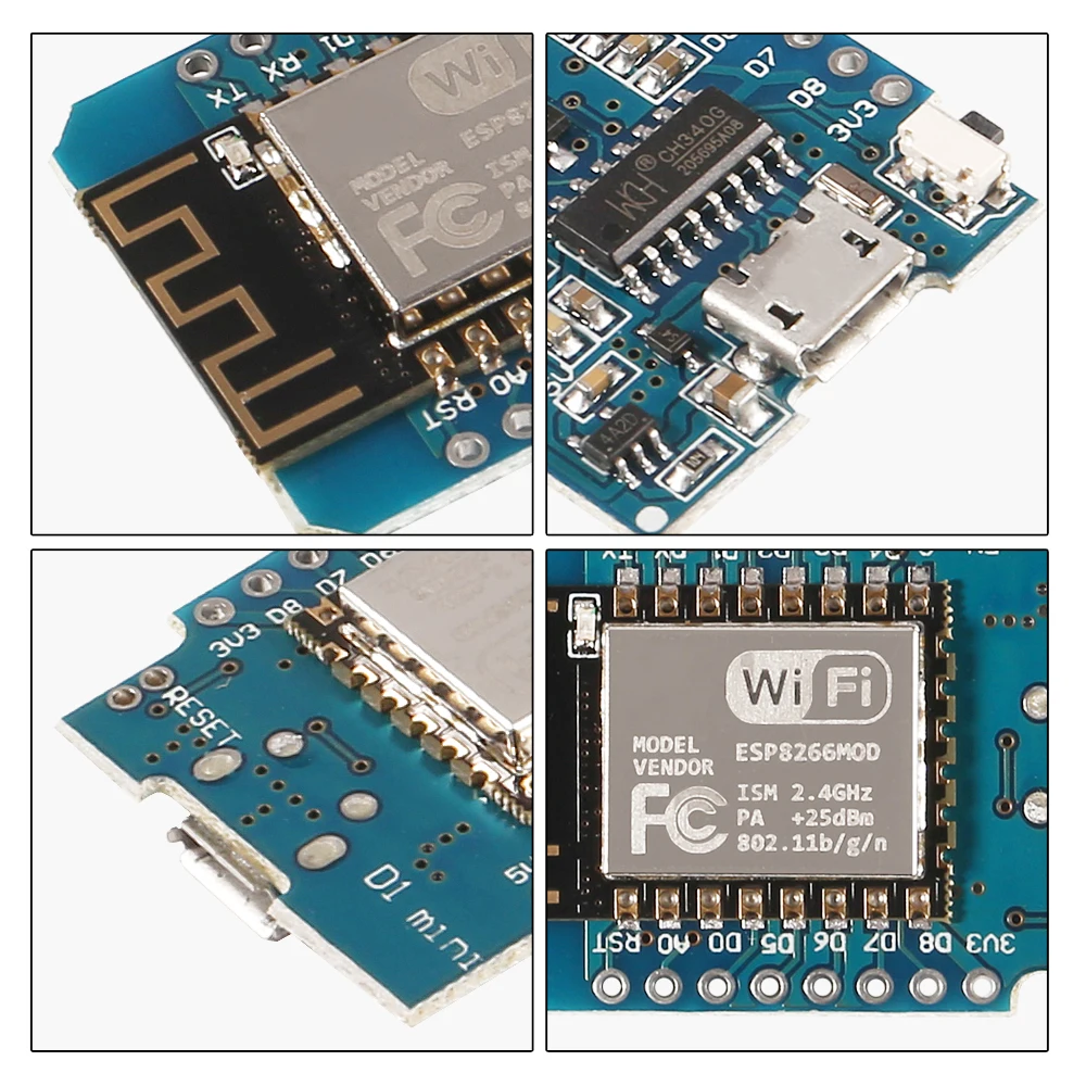 6Pcs ESP8266 ESP-12 Wemos D1 Mini WiFi การพัฒนา Micro USB 3.3V ขึ้นอยู่กับ ESP-8266 Pin ESP12 weMos D1 Mini โมดูล